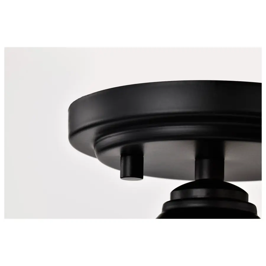 Russel 10" Semi Flush Mount in Matte Black with Satin White Glass - Image 9