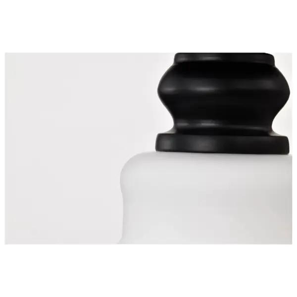 Russel 10" Semi Flush Mount in Matte Black with Satin White Glass - Image 10