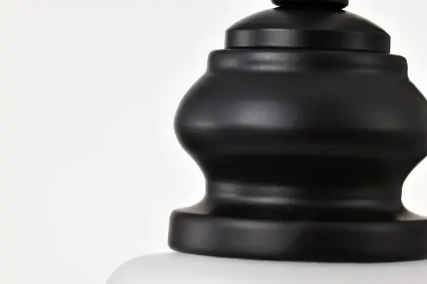 Russel 14" Matte Black Pendant with Satin White Glass - Image 13