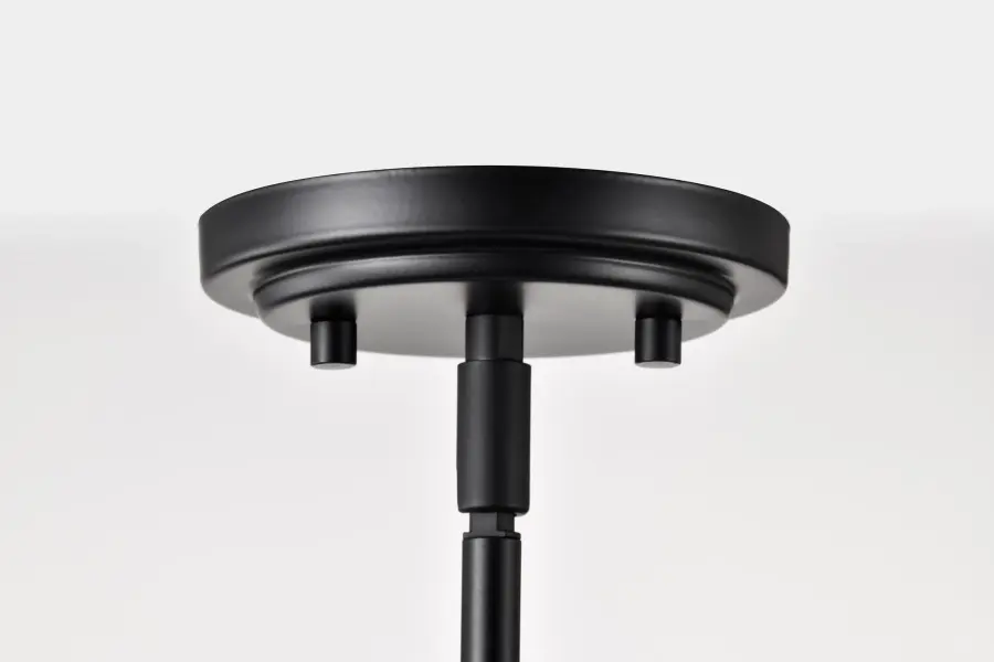 Russel 14" Matte Black Pendant with Satin White Glass - Image 10