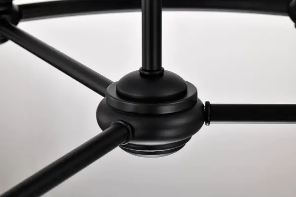 Russel 6-Light Chandelier in Matte Black with Satin White Glass - Image 10