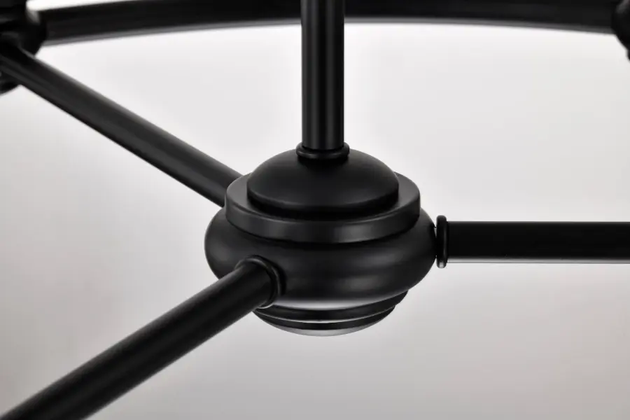 Russel 6-Light Chandelier in Matte Black with Satin White Glass - Image 10