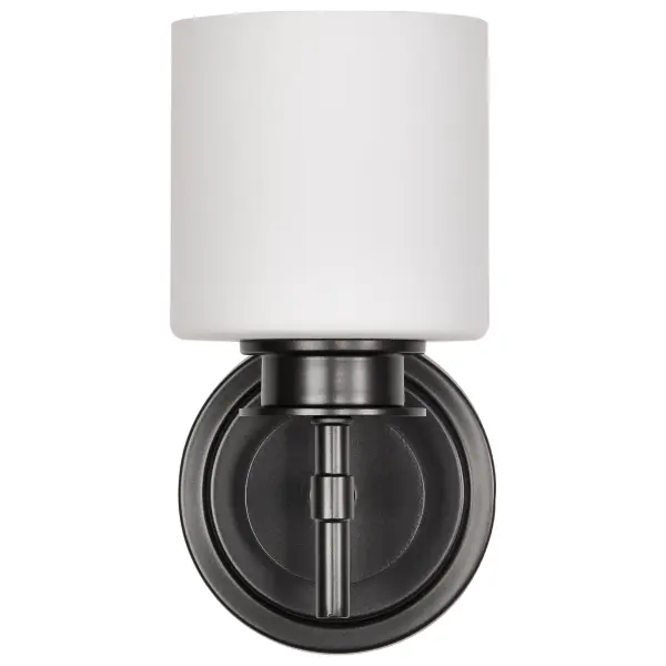Warren 1-Light Vanity Sconce in Gun Metal with Satin White Glass - Image 11