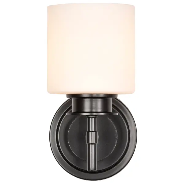 Warren 1-Light Vanity Sconce in Gun Metal with Satin White Glass - Image 12