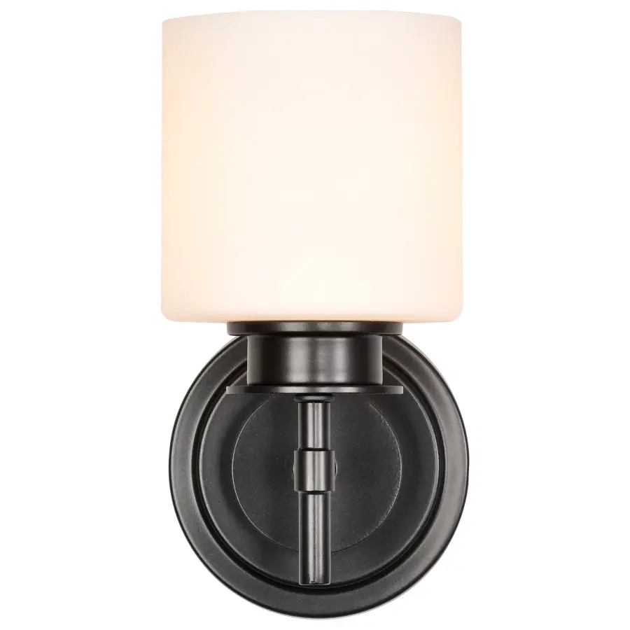 Warren 1-Light Vanity Sconce in Gun Metal with Satin White Glass - Image 12