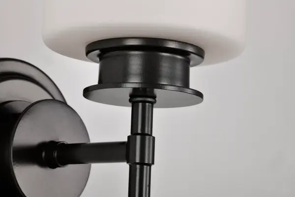 Warren 1-Light Vanity Sconce in Gun Metal with Satin White Glass - Image 14