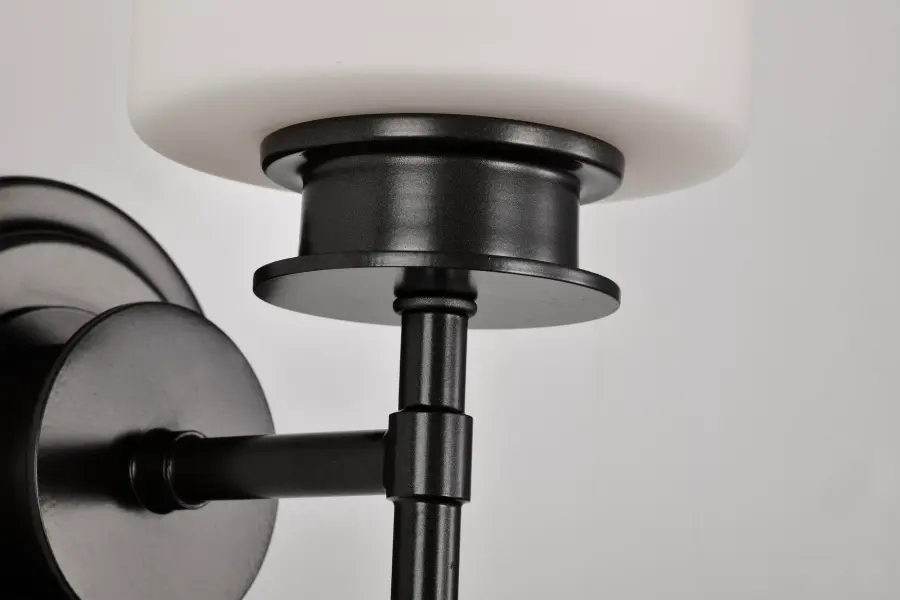 Warren 1-Light Vanity Sconce in Gun Metal with Satin White Glass - Image 14