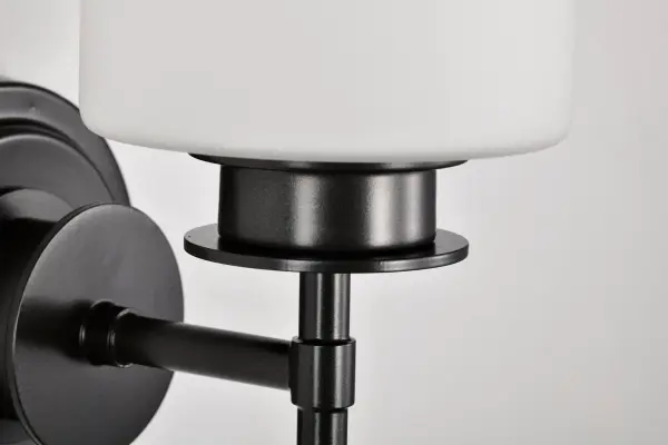 Warren 1-Light Vanity Sconce in Gun Metal with Satin White Glass - Image 17