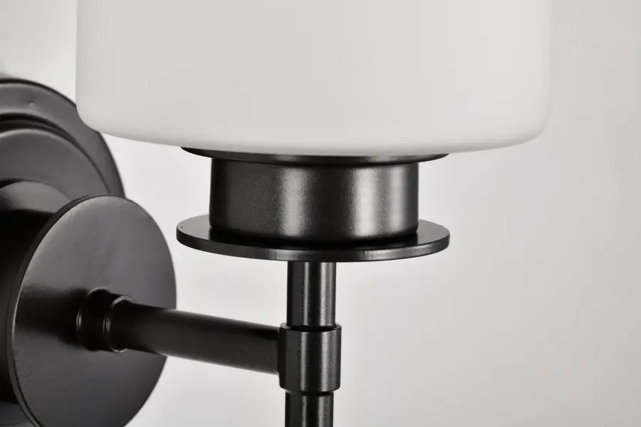 Warren 1-Light Vanity Sconce in Gun Metal with Satin White Glass - Image 17