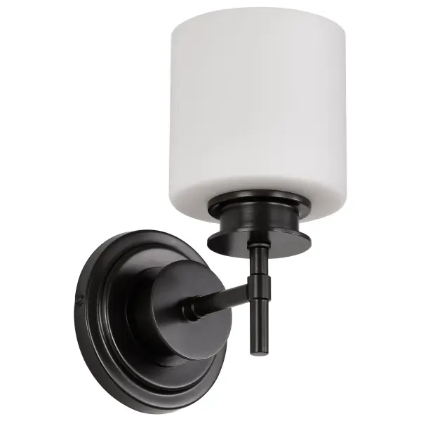 Warren 1-Light Vanity Sconce in Gun Metal with Satin White Glass - Image 7