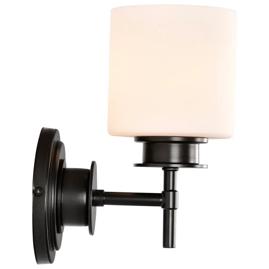 Warren 1-Light Vanity Sconce in Gun Metal with Satin White Glass - Image 10