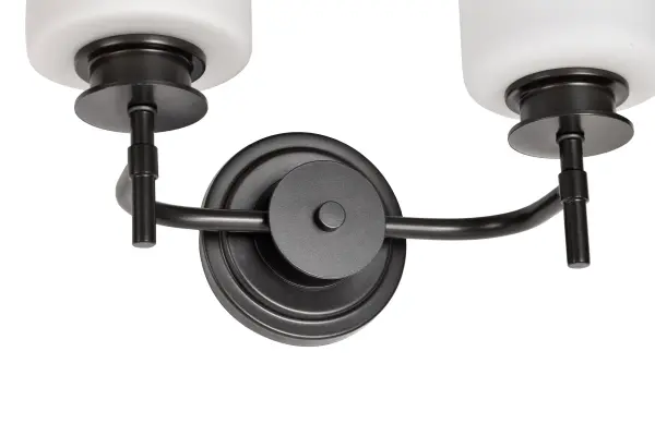 Warren 2-Light Vanity in Gun Metal with Satin White Glass - Image 14
