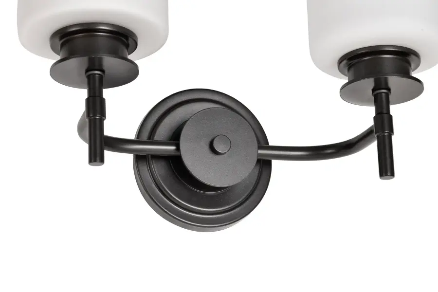 Warren 2-Light Vanity in Gun Metal with Satin White Glass - Image 14