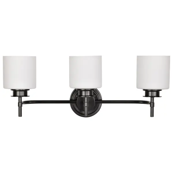 Warren 3-Light Vanity in Gun Metal with Satin White Glass - Image 11