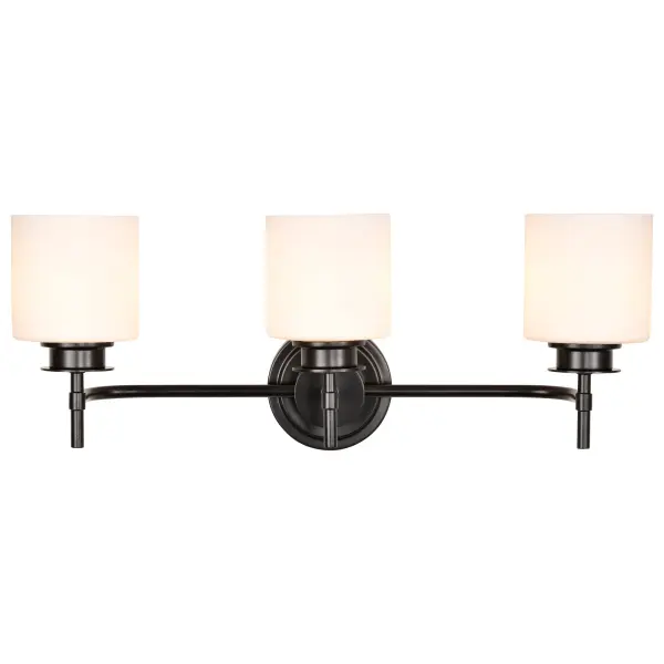 Warren 3-Light Vanity in Gun Metal with Satin White Glass - Image 12