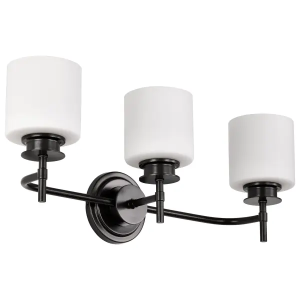 Warren 3-Light Vanity in Gun Metal with Satin White Glass - Image 7