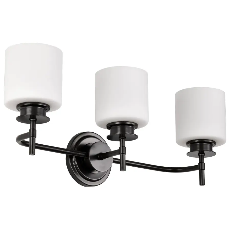 Warren 3-Light Vanity in Gun Metal with Satin White Glass - Image 7