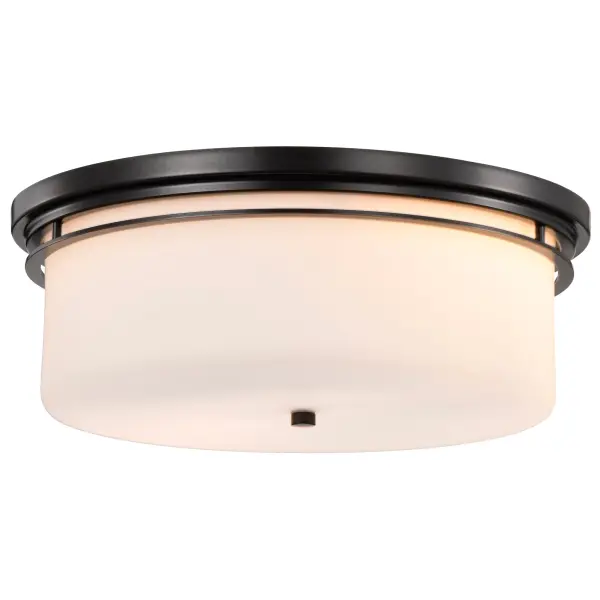 Warren 15" Flush Mount in Gun Metal with Satin White Glass - Image 4