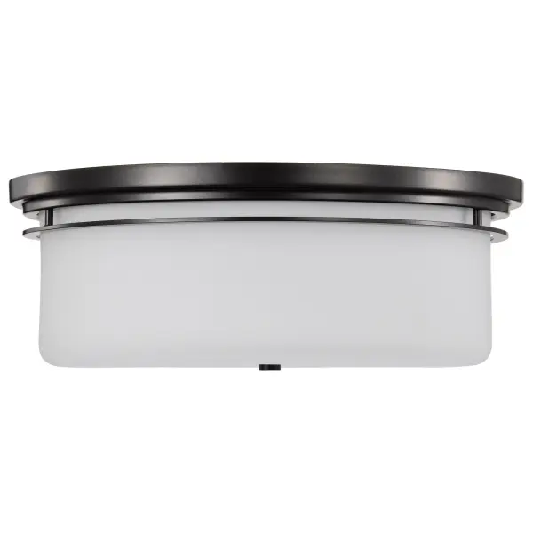 Warren 15" Flush Mount in Gun Metal with Satin White Glass - Image 5