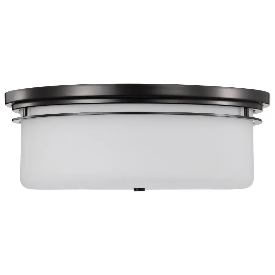 Warren 15" Flush Mount in Gun Metal with Satin White Glass - Image 5