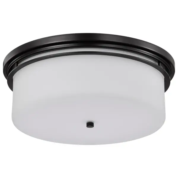 Warren 15" Flush Mount in Gun Metal with Satin White Glass - Image 7