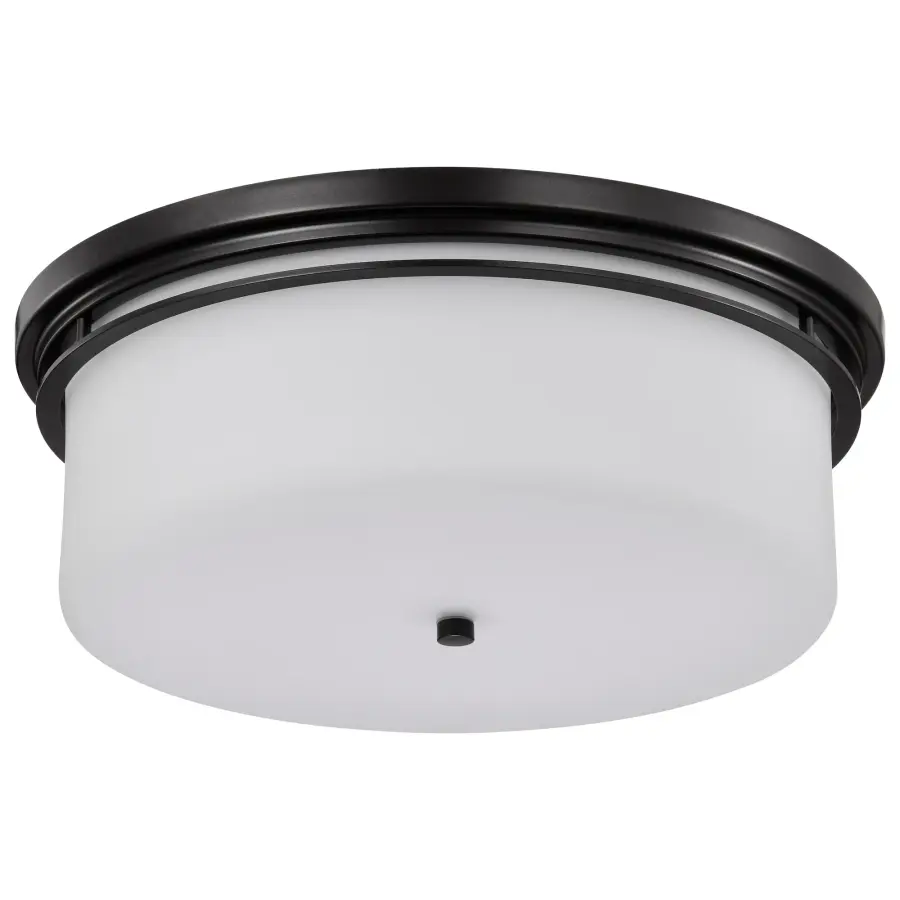 Warren 15" Flush Mount in Gun Metal with Satin White Glass - Image 7