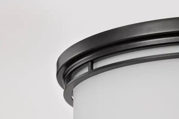 Warren 15" Flush Mount in Gun Metal with Satin White Glass - Image 9