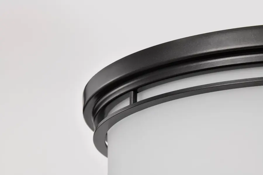 Warren 15" Flush Mount in Gun Metal with Satin White Glass - Image 9