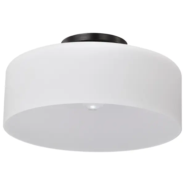 Warren 13" Semi Flush Mount in Gun Metal with Satin White Glass - Image 7