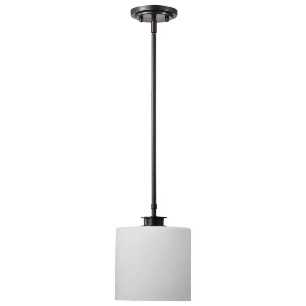 Warren 8-Inch Pendant in Gun Metal with Satin White Glass - Image 9