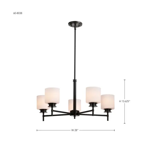 Warren 5-Light Chandelier in Gun Metal - Image 15