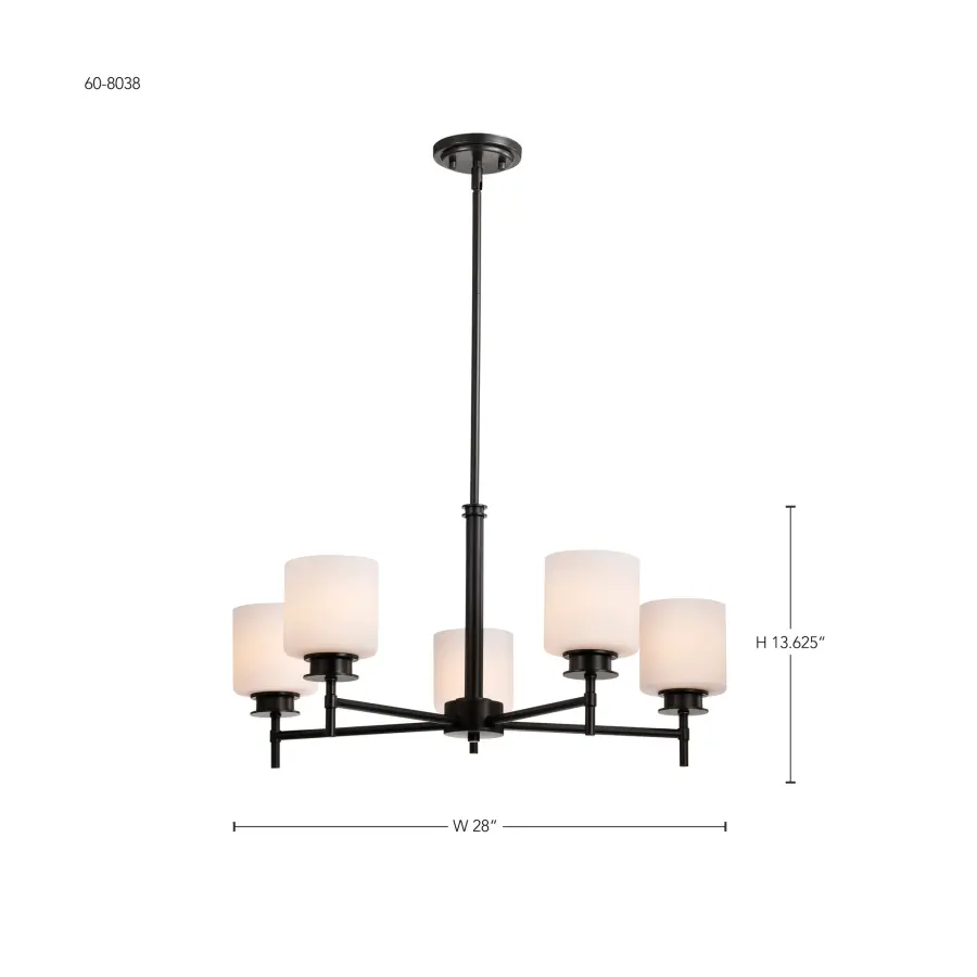 Warren 5-Light Chandelier in Gun Metal - Image 15