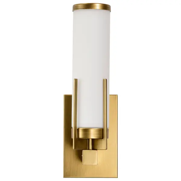 Roselle 1-Light Vanity in Natural Brass with White Glass - Image 11