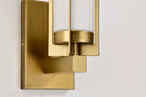 Roselle 1-Light Vanity in Natural Brass with White Glass - Image 14