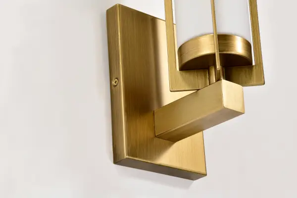 Roselle 1-Light Vanity in Natural Brass with White Glass - Image 15