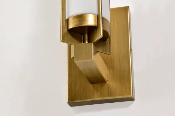Roselle 1-Light Vanity in Natural Brass with White Glass - Image 16