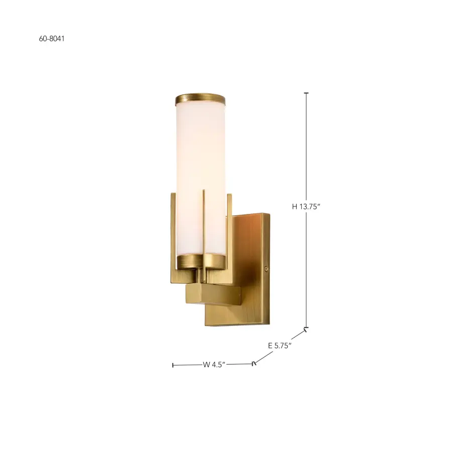 Roselle 1-Light Vanity in Natural Brass with White Glass - Image 18