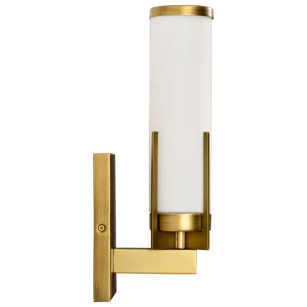 Roselle 1-Light Vanity in Natural Brass with White Glass - Image 9