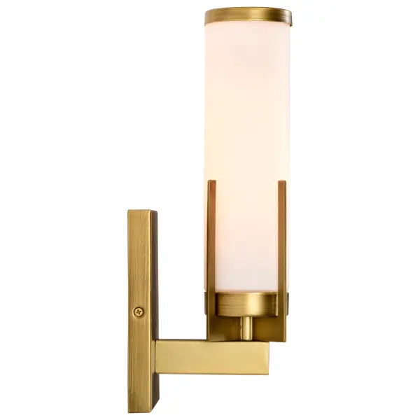 Roselle 1-Light Vanity in Natural Brass with White Glass - Image 10
