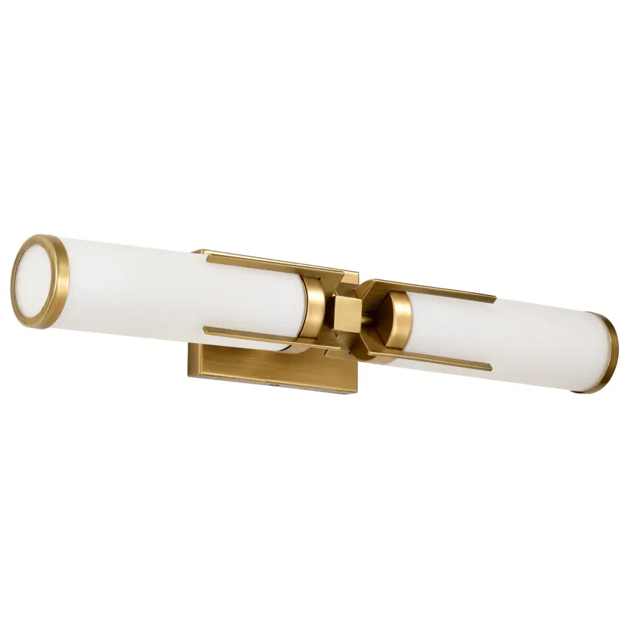 Roselle 2-Light Vanity in Natural Brass with White Glass - Image 1