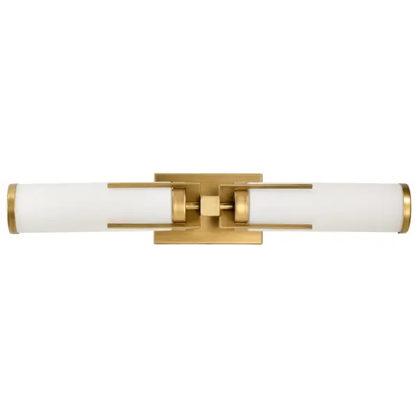 Roselle 2-Light Vanity in Natural Brass with White Glass - Image 11