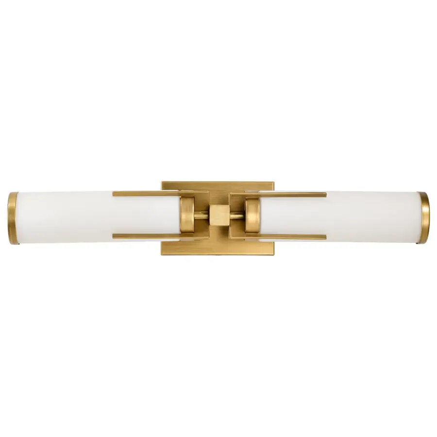 Roselle 2-Light Vanity in Natural Brass with White Glass - Image 11