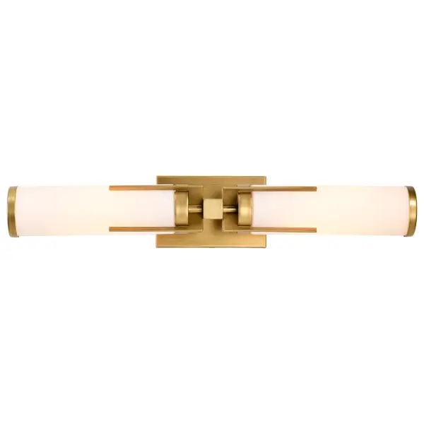 Roselle 2-Light Vanity in Natural Brass with White Glass - Image 12