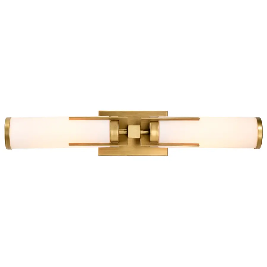 Roselle 2-Light Vanity in Natural Brass with White Glass - Image 12