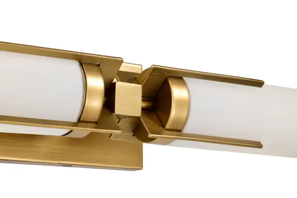 Roselle 2-Light Vanity in Natural Brass with White Glass - Image 13