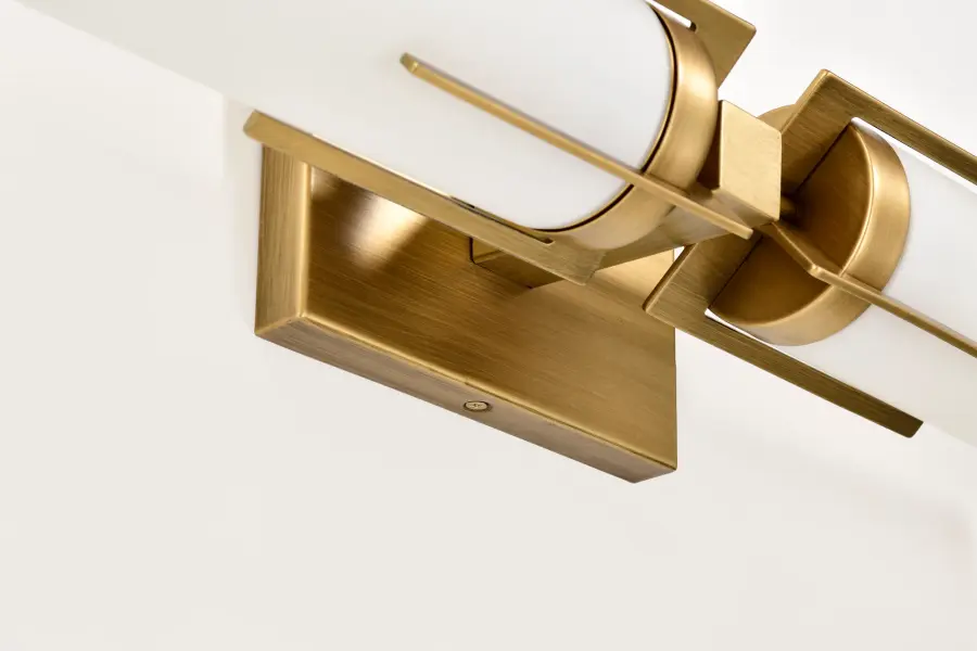 Roselle 2-Light Vanity in Natural Brass with White Glass - Image 17