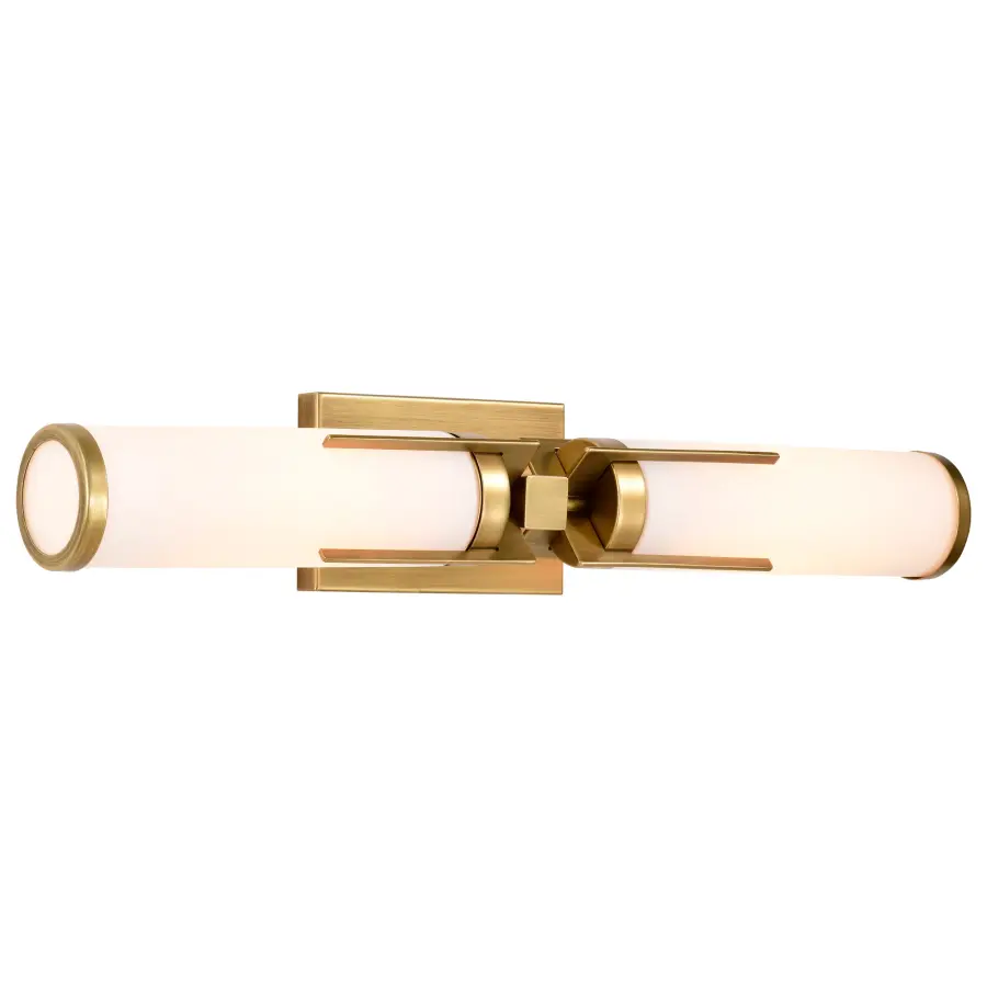 Roselle 2-Light Vanity in Natural Brass with White Glass - Image 6