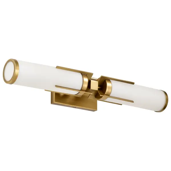 Roselle 2-Light Vanity in Natural Brass with White Glass - Image 7