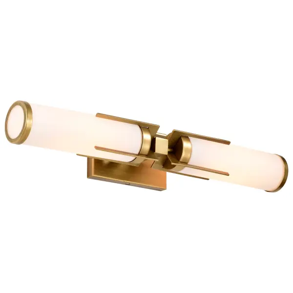 Roselle 2-Light Vanity in Natural Brass with White Glass - Image 8