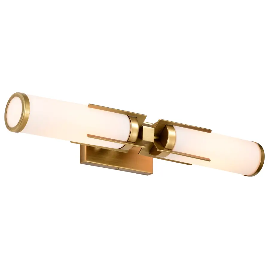 Roselle 2-Light Vanity in Natural Brass with White Glass - Image 8
